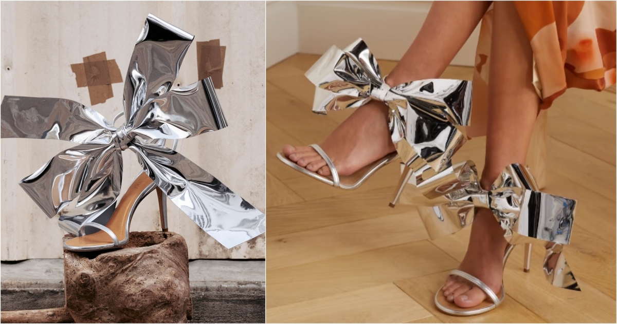 LOEWE蝴蝶結金屬細節高跟涼鞋US$1,084.74(約NT$33,764)