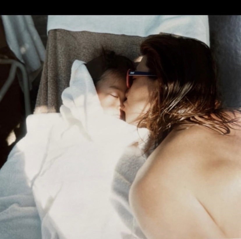 光希小時候與爸爸木村拓哉的合照