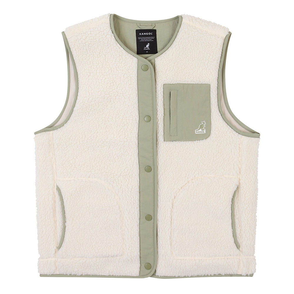 KANGO LWMN 女胸前拼接毛絨背心，NT$4,880