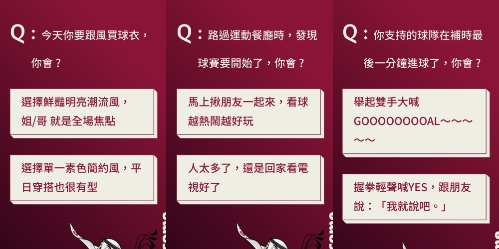 2022世界盃心理測驗都是很生活化的題目