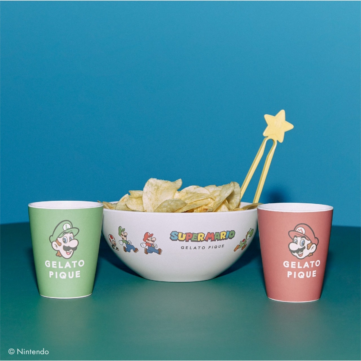 SUPER MARIO X GELATO PIQUE 點心碗&筷夾組、飲料杯組