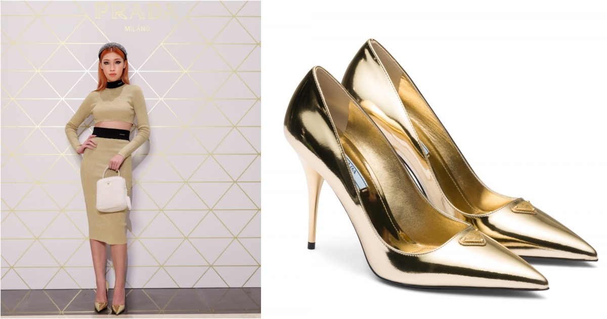 Prada Spazzolato 皮革高跟鞋,NT$47,000