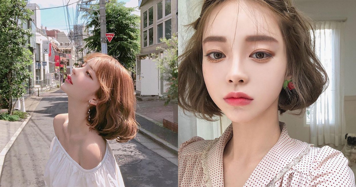 短髮蛋捲頭+八字瀏海