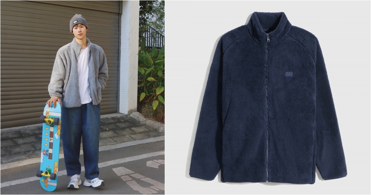 Gap 抱抱絨系列 Logo軟毛珊瑚絨保暖休閒外套，NT$1,699