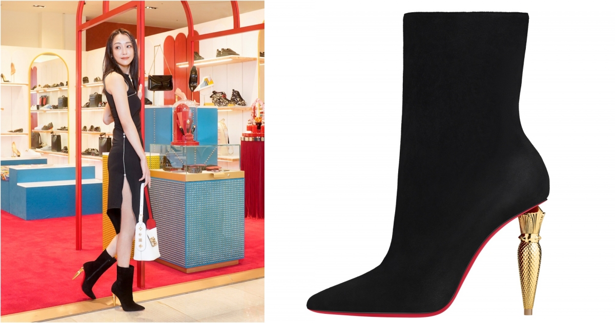 Christian Louboutin Lipbooty 黑色麂皮短靴,NT$56,200