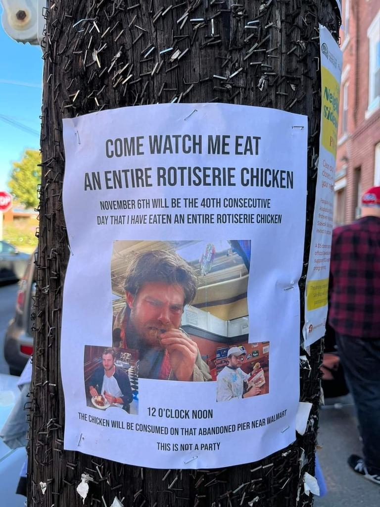 Tominsky印60張傳單邀人看他吃下第40隻雞