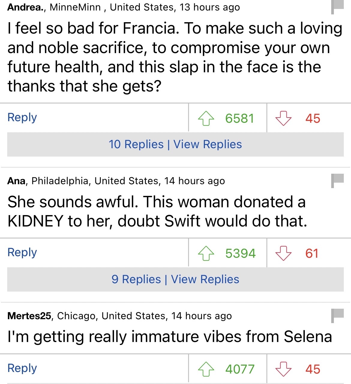 國外數千網友狂討論賽琳娜的回應有多傷人