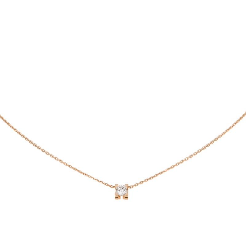 C de Cartier玫瑰金單鑽項鍊,約NT$88,000起