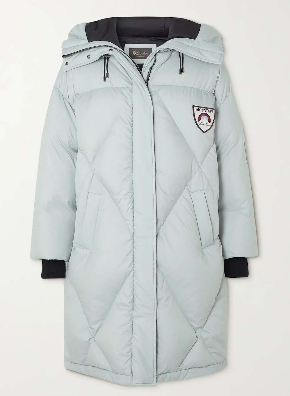 LORO PIANA 連帽絎縫羽絨服。