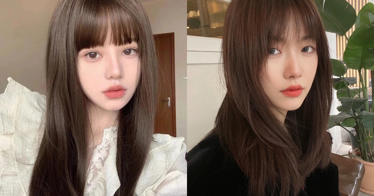 「摩卡棕」髮型02：長直髮