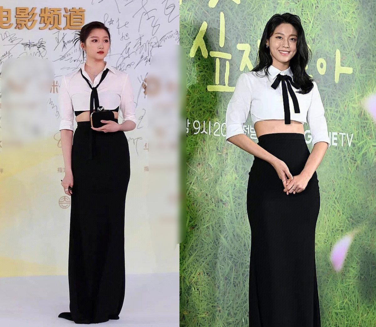 關曉彤與雪炫撞衫。