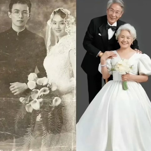 網友還貼出爺爺奶奶最新拍的婚紗照