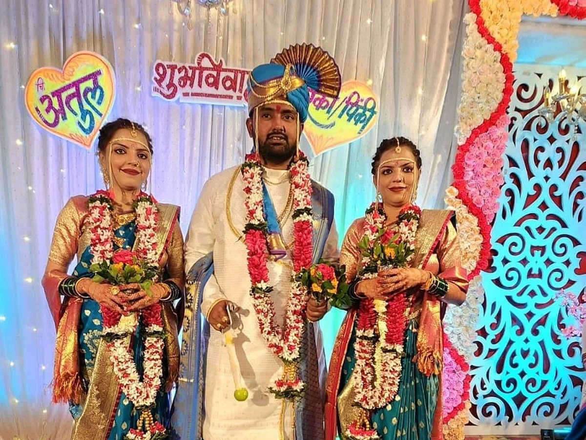 有一對雙胞胎姊妹一起舉辦婚禮,令人驚訝的是,2人的結婚對象竟然是同一位新郎