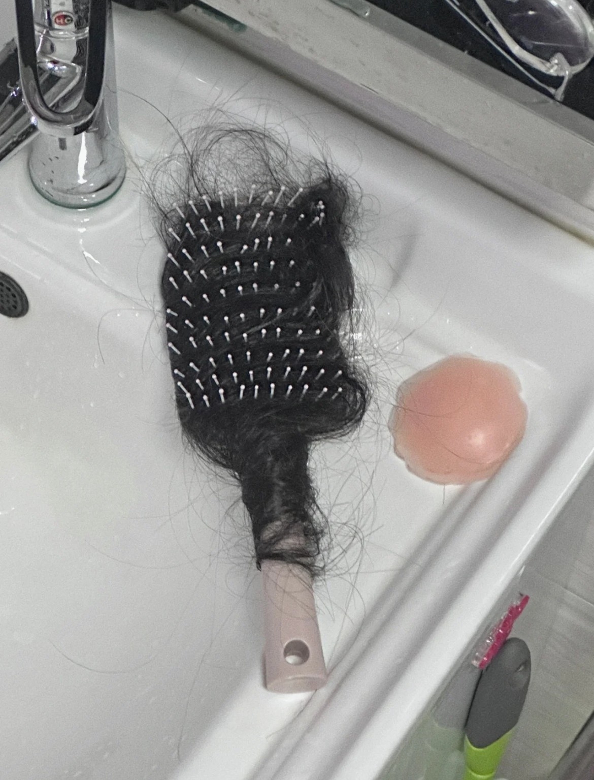 一個月不清理梳子的後果......