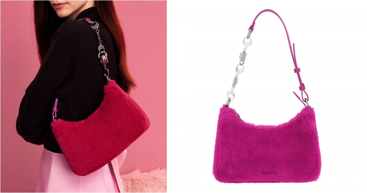 CHARLES & KEITH綴鍊紫紅流浪包,NT$2,590