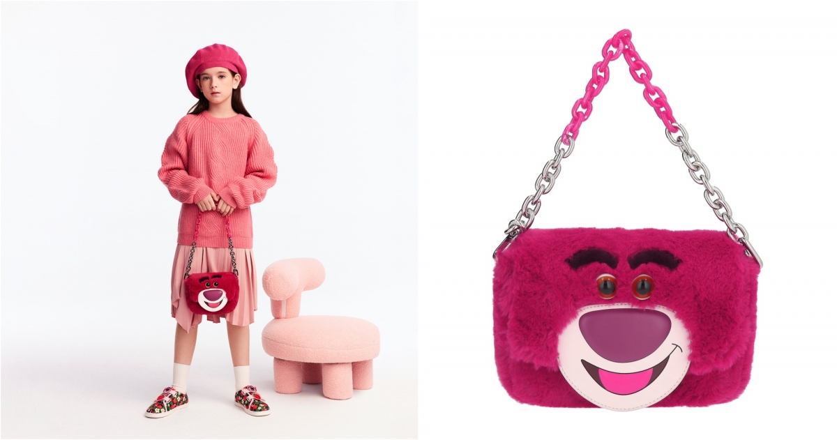 CHARLES & KEITH絨毛熊抱哥兒童肩背包,NT2,990