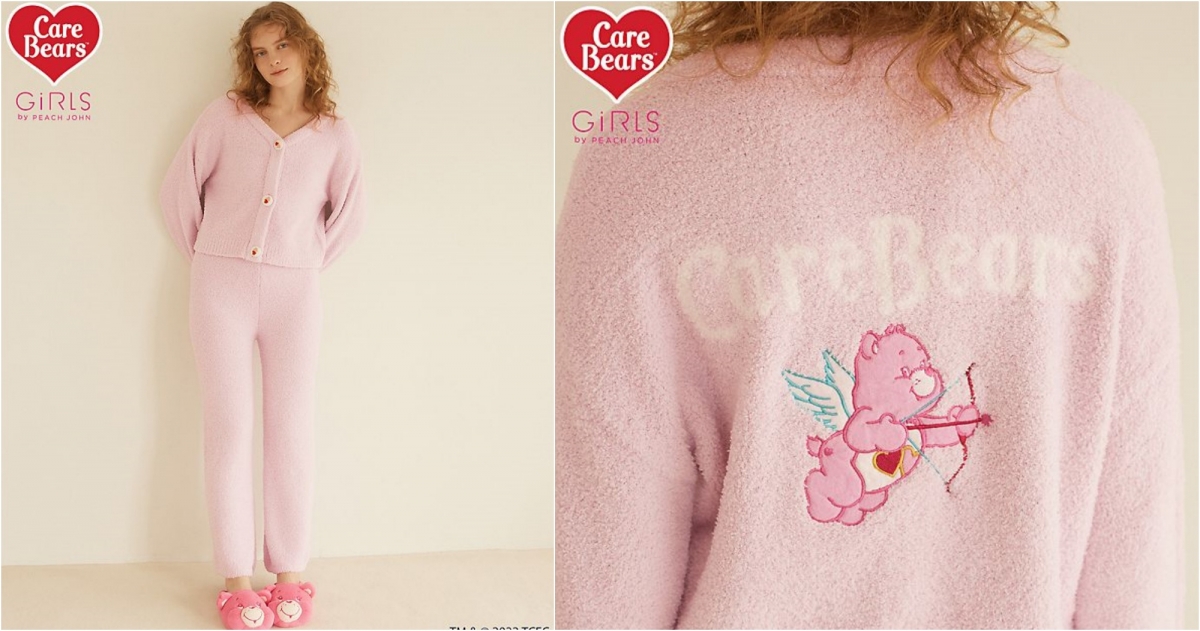 PJ×Care Bears彩虹熊粉色長袖長褲睡衣組，NT$1,890