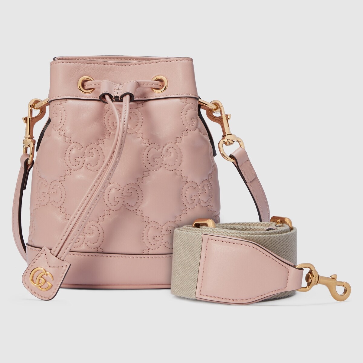 Gucci GG Matelassé皮革水桶包