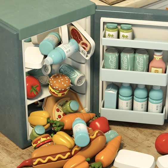 看冰箱燈關起來