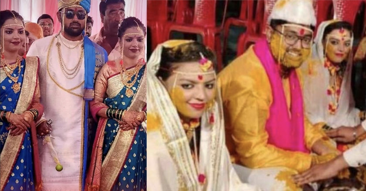 在雙方父母同意這門婚事後,三人的婚禮在300多人的見證下完成