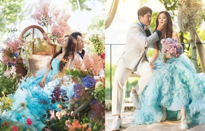 芝妍與黃載均的結婚照