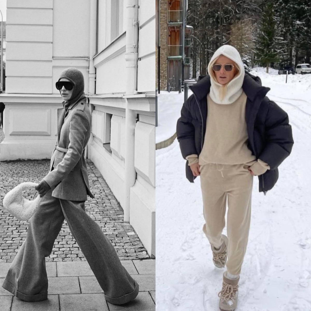 歐美時尚博主紛紛以巴拉克拉法帽穿搭搭配。