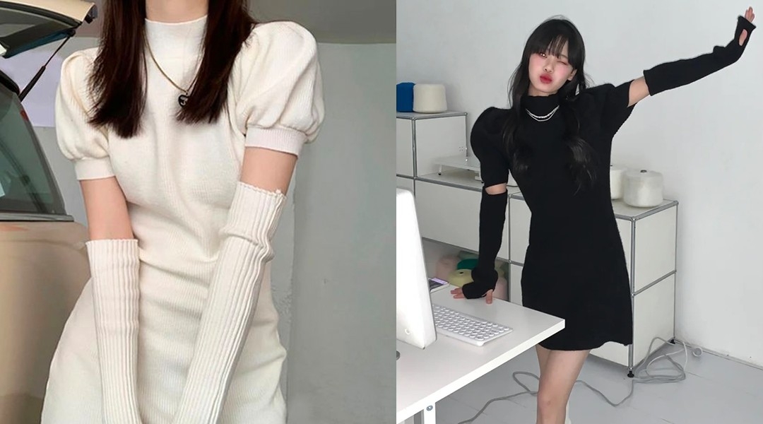 連身裙搭配袖套