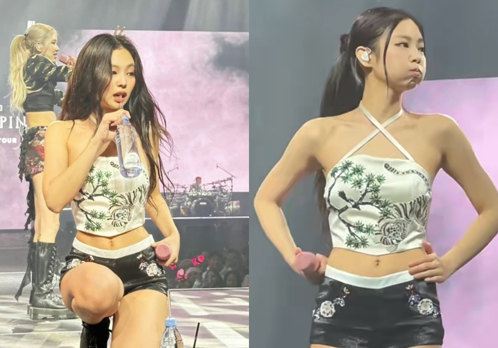 Jennie在喝水時會有一個獨特的動作