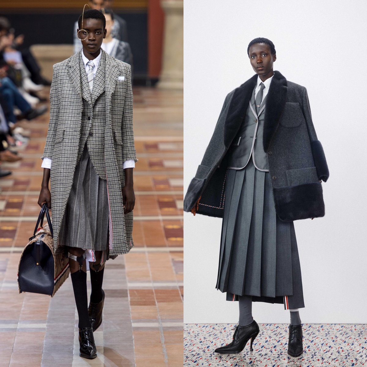 THOM BROWNE 2019 秋冬系列(左)THOM BROWNE 2020早春系列(右)