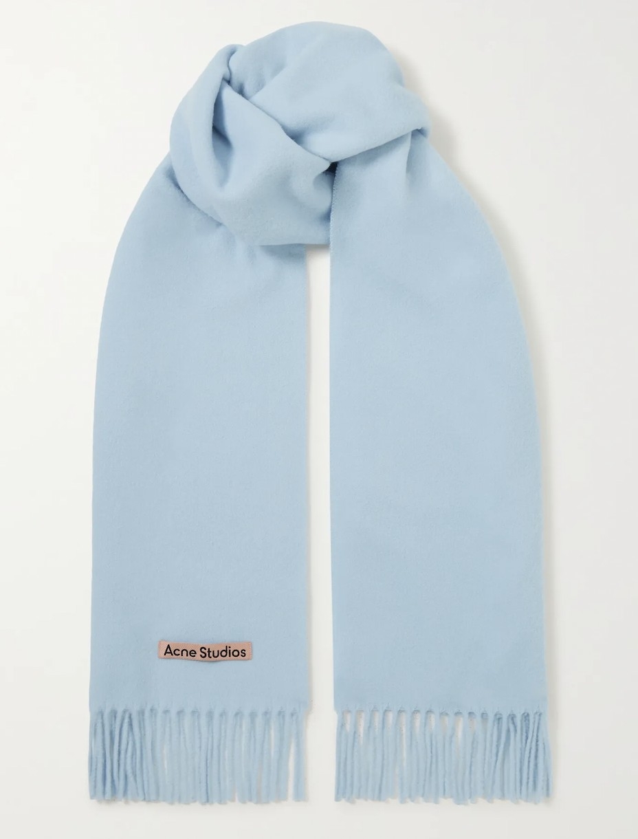 ACNE STUDIOS 流蘇羊毛圍巾。