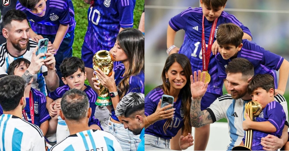 梅西與老婆小孩同歡