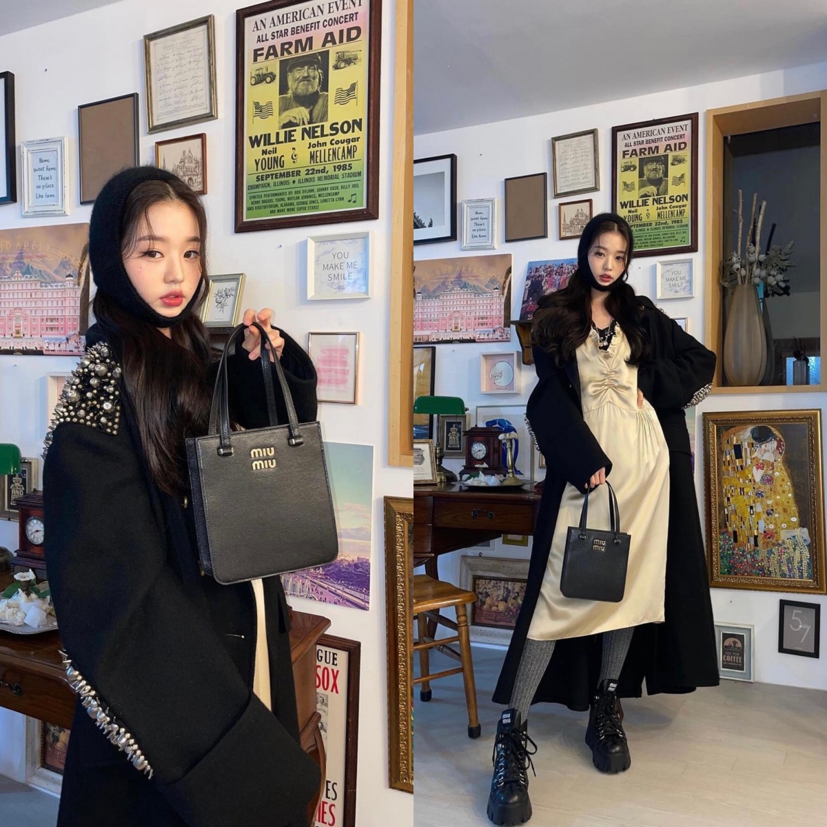 韓國女團IVE的成員張員瑛穿戴MIU MIU