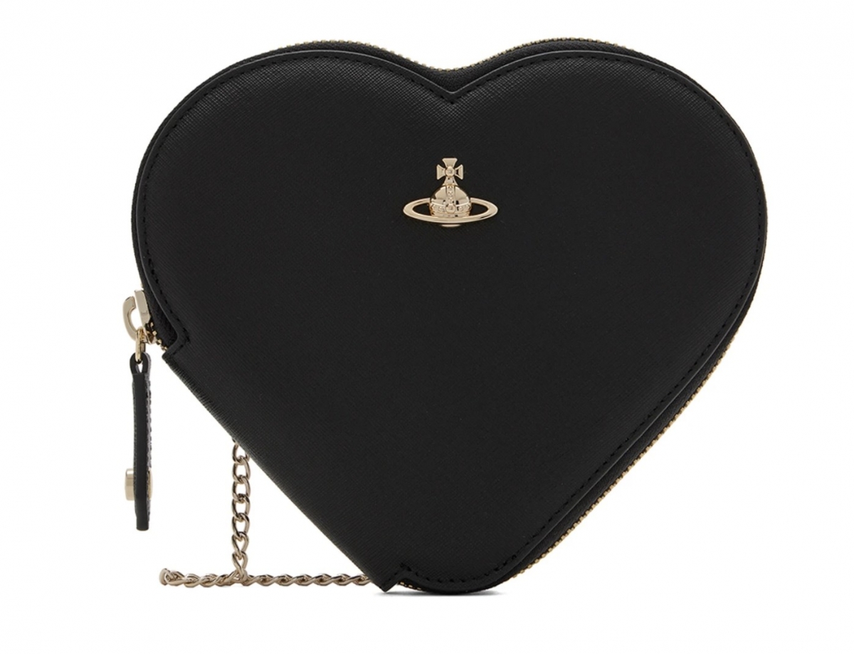 VIVIENNE WESTWOOD Black New Heart Crossbody Bag