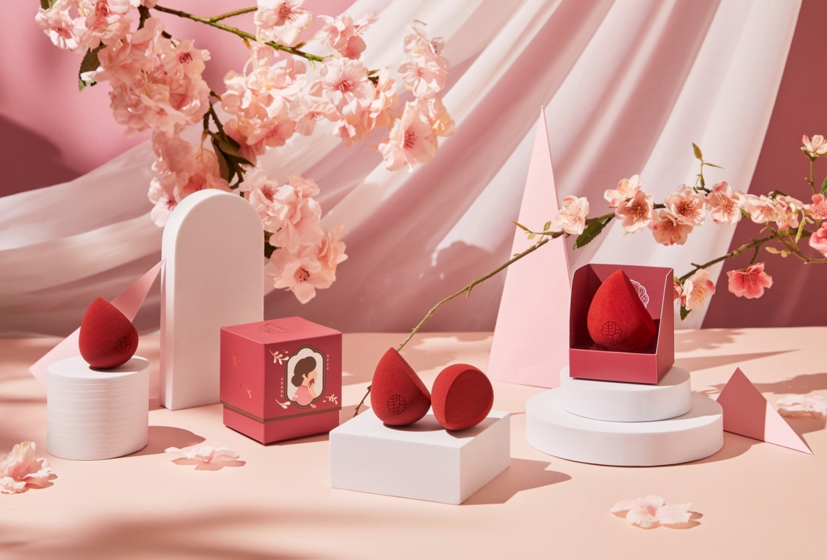 點胭脂台灣山櫻(大福斜切)美妝蛋,NT$200