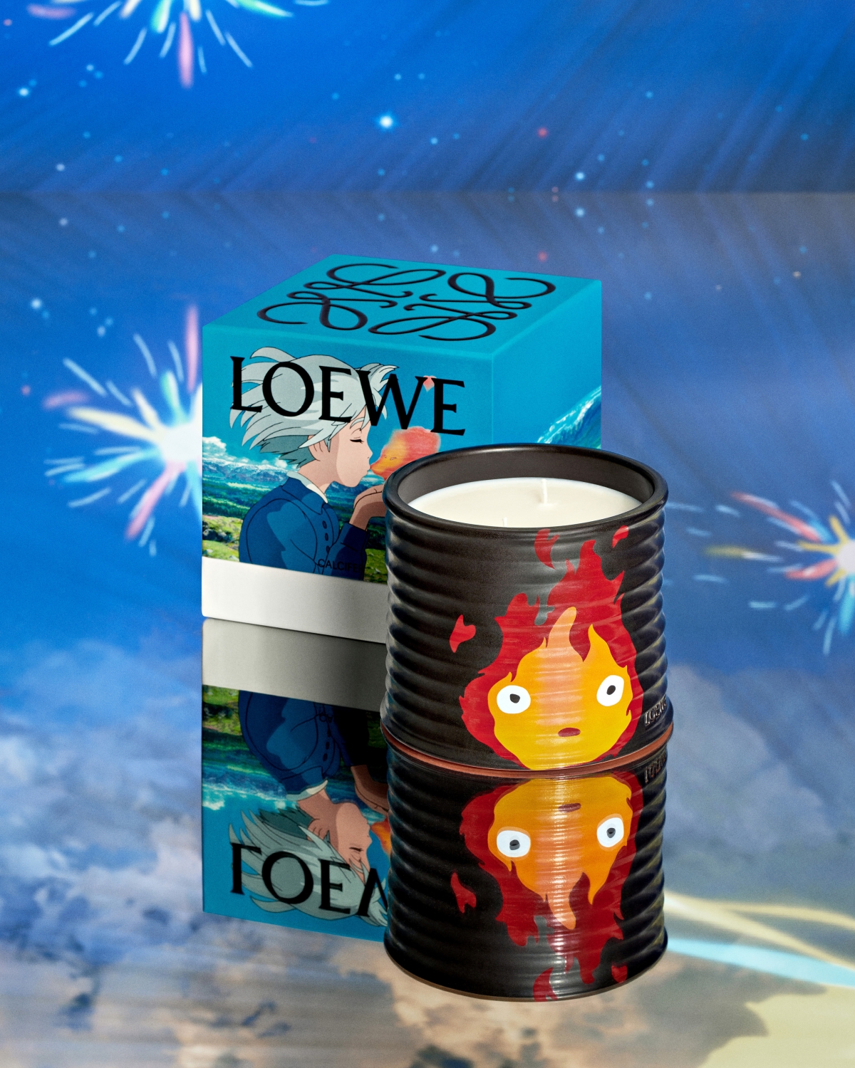 LOEWE x 霍爾的移動城堡系列香氛蠟燭。