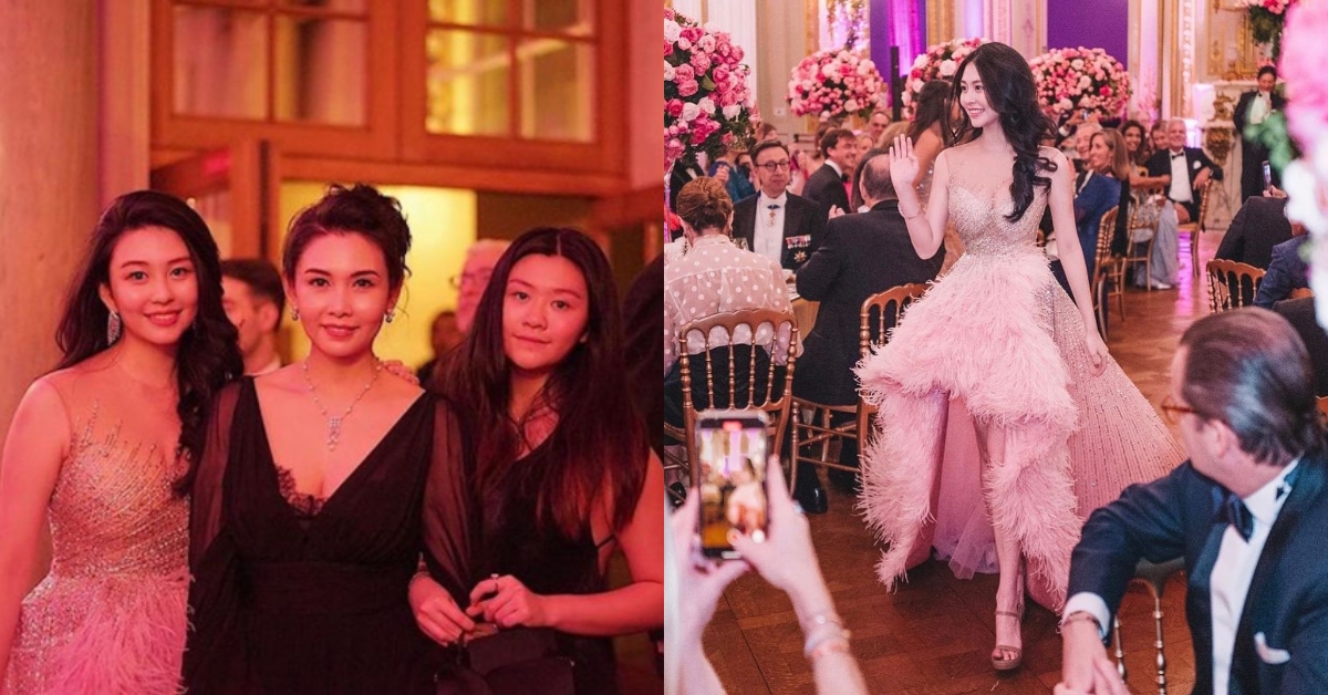 邱淑貞愛女沈月曾在國際舞會當中以一身粉紅色薄紗小禮服大秀前凸後翹的性感曲線,甜美臉蛋和魔鬼身材一炮而紅。