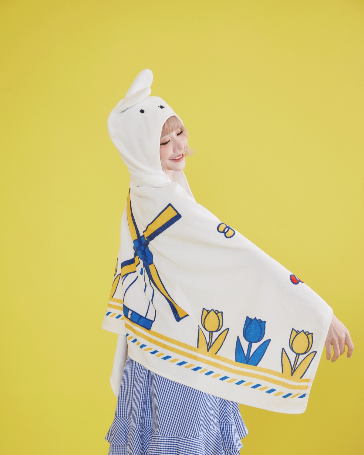 7-11Ｘ米飛兔造型連帽大毛巾