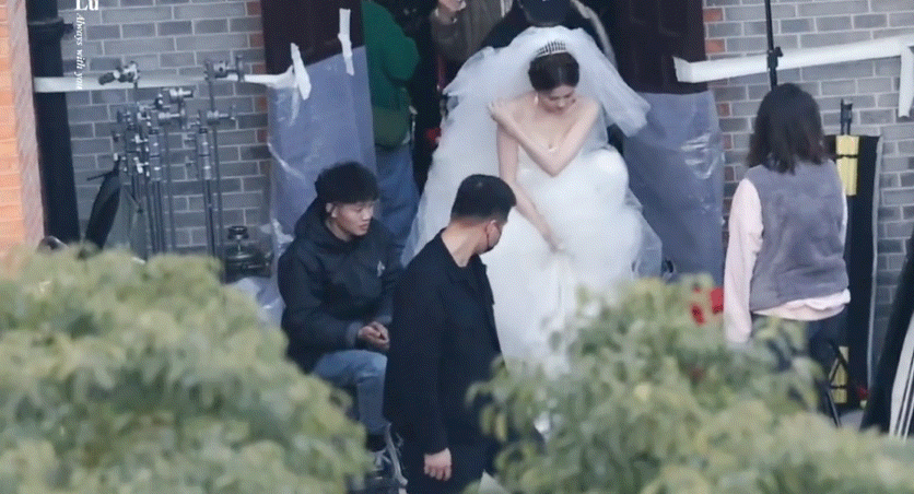 新娘子白鹿的白紗蓬裙和白色頭紗看起來夢幻唯美，好想繼續看下去呀！