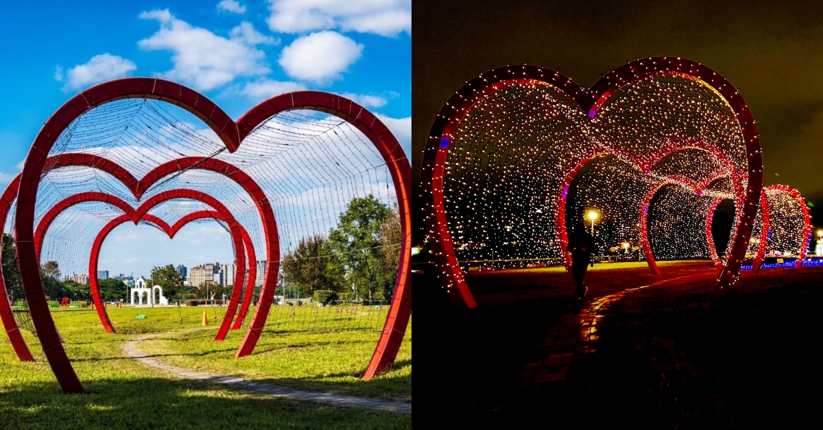 古亭河濱公園白天風景和晚上夜景有不同風情。