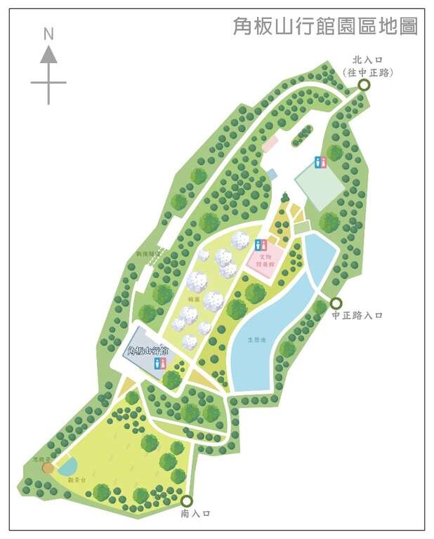 角板山行館園區地圖一覽，非常適合探春。