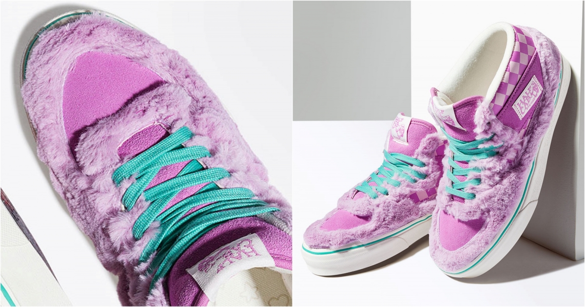 Vans 兔年系列 Half Cab 男女款粉紅色絨毛專業滑板鞋,NT$2,880
