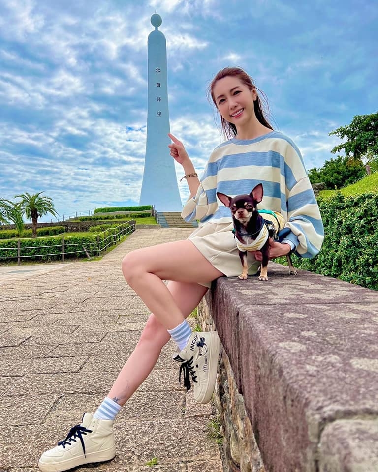 林韋君常在戶外運動，44歲的她渾身散發著陽光能量。