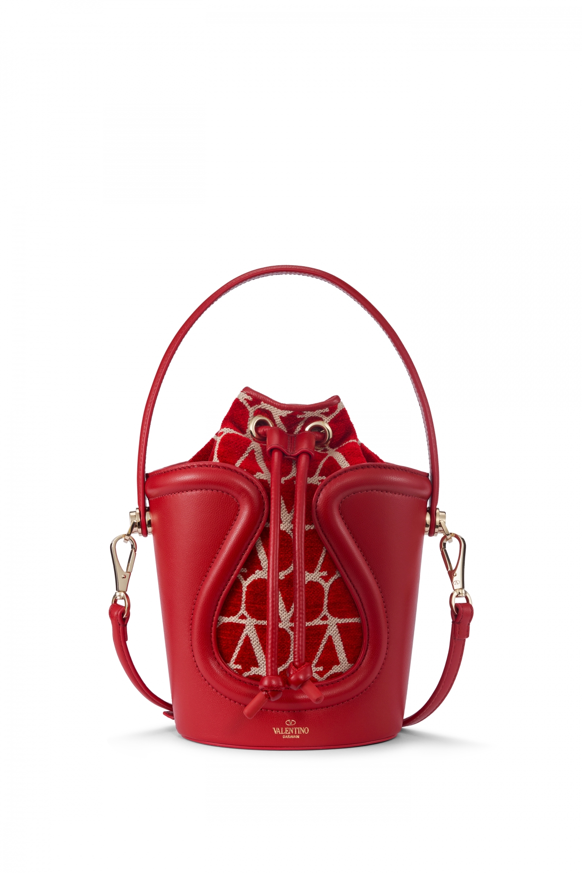 Valentino Garavani Rosso Toile Iconographe Le Cinquième bucket bag