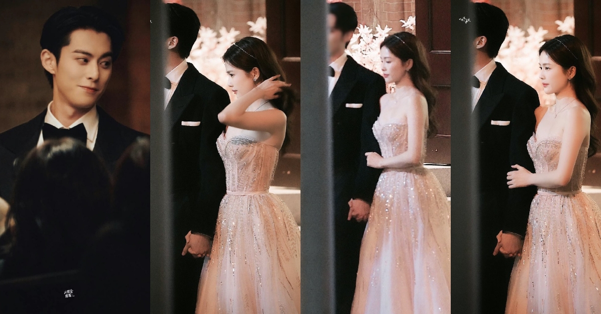 白鹿換穿另一套露肩禮服盡顯好身材。