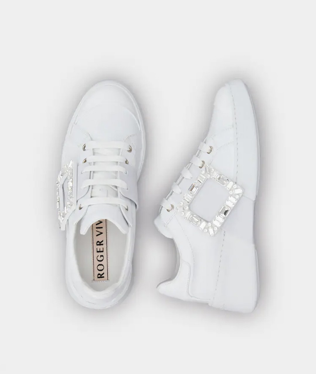 Viv' Skate Strass Buckle Sneakers in Soft Leather