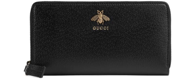 GUCCI Animalier系列皮革拉練長夾，NT$24,800