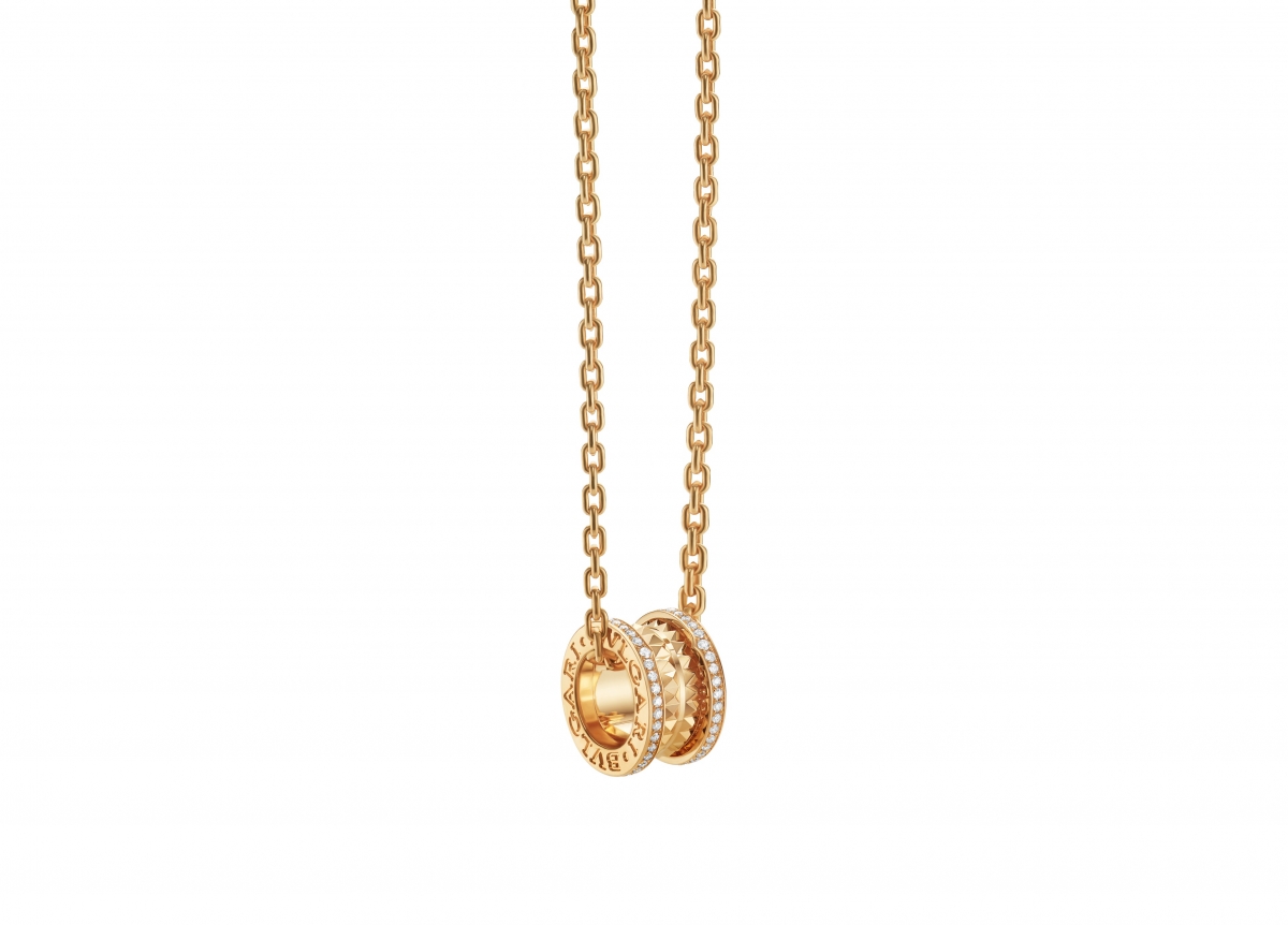 BVLGARI B.zero1 ROCK系列黃K金鑲鑽項鍊_參考售價:約新台幣:274,100元 (Size:54 – 60 cm)