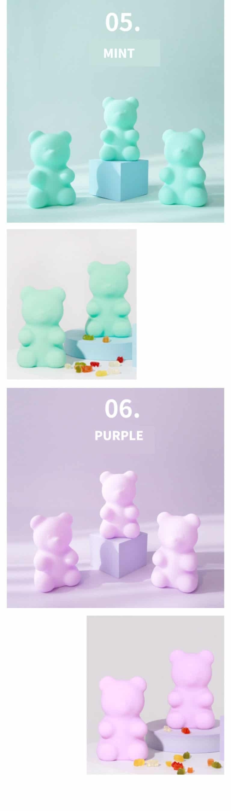 小熊軟糖夜燈薄荷綠、紫色款
