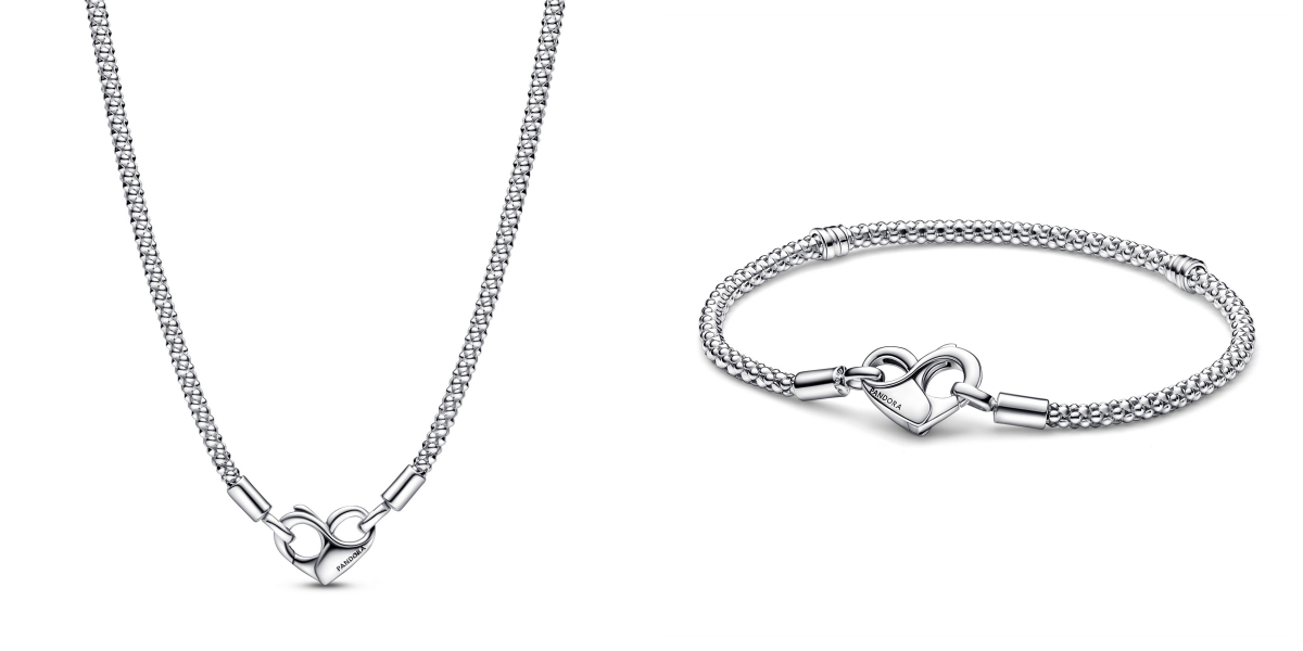 【Pandora Moments】粒紋項鍊_NT$5,380;粒紋手鏈_NT$3,280