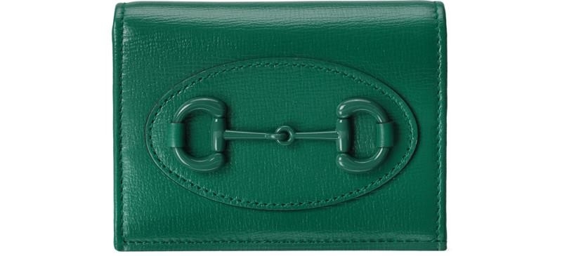 Gucci Horsebit 1955綠色皮革皮夾，NT$17,900